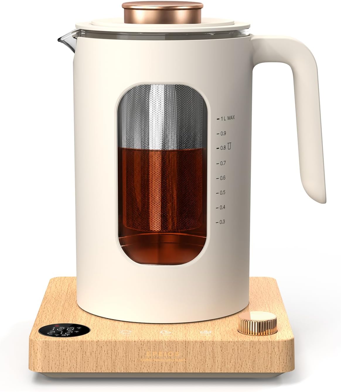 Epeios Tetera eléctrica con infusor,Control de temperatura de 1 ℉