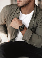 PIERRE RICHARDSON PR5428 Reloj de lujo para hombre – Movimiento de cuarzo japonés, acero inoxidable, 41mm, 5ATM resistente al agua, cristal de zafiro resistente a los arañazos – Reloj de vestir