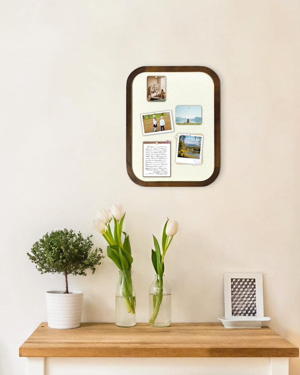 Tablero de anuncios de lino, tablero de anuncios para paredes, tablero de anuncios de tela, tablero de anuncios pequeño de 13 x 17 pulgadas para decoración del hogar, cocina, oficina, tablero de