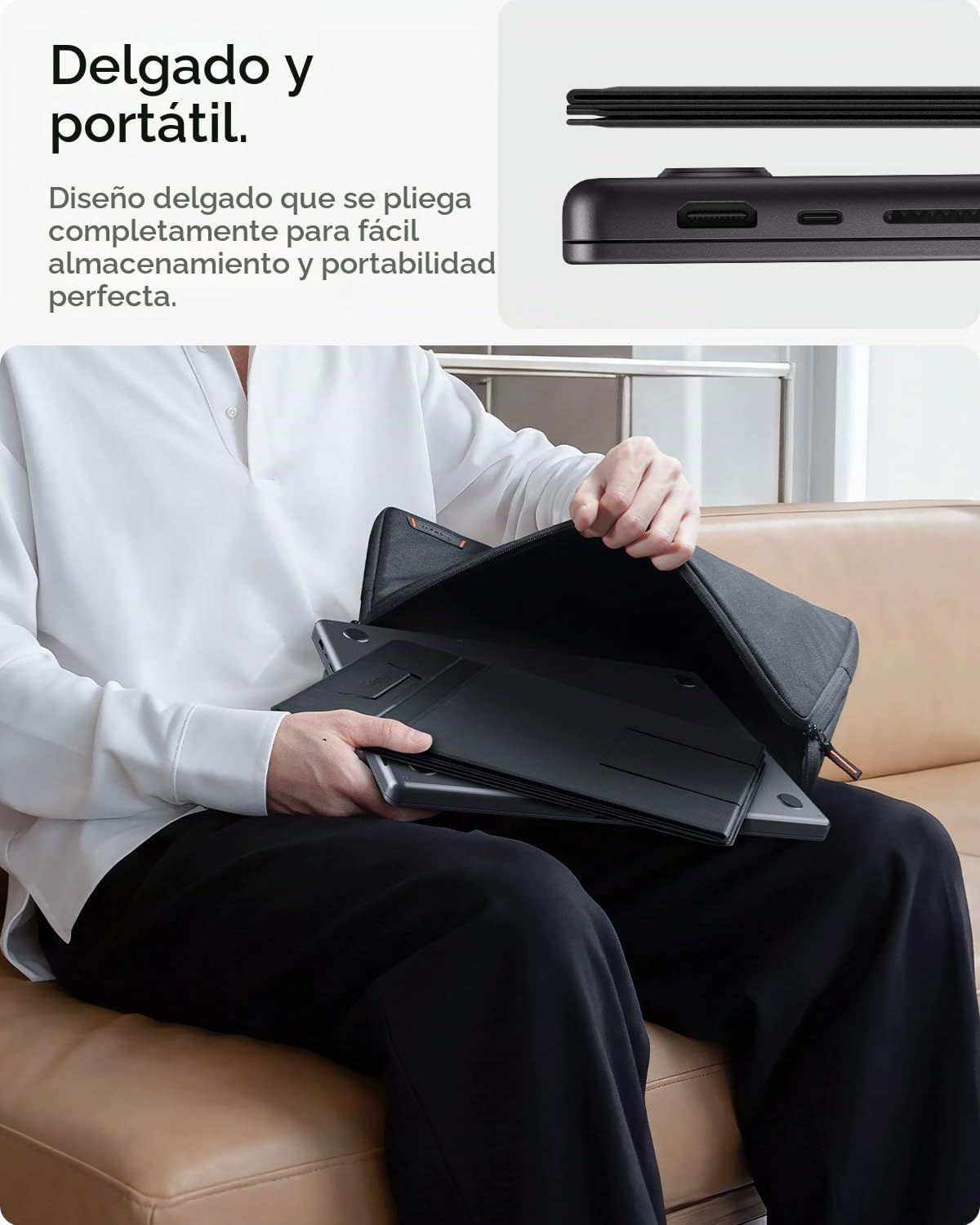Spigen Soporte plegable para computadora portátil de escritorio de pie