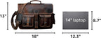 Maletín de cuero para trabajo para hombres y mujeres marrón oscuro bandolera Satchel de cuero genuino bolso de oficina para hombres y mujeres para computadora de 18 pulgadas viaje messenger bolsa para laptop Cureo