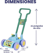 BLUEY - Cortacésped de burbujas para niños pequeños, máquina sopladora de burbujas con sonido para juguete de jardinería en interiores y exteriores, reproduce música bluey, cumpleaños, recuerdo de fiesta para niñas y niños en edad preescolar