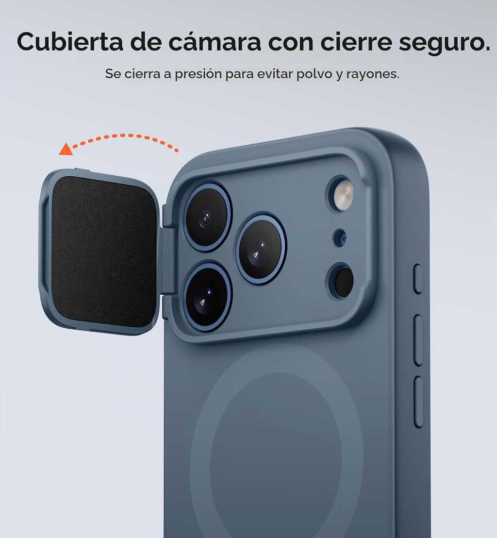 SURITCH para iPhone 18 Pro Case para MagSafe, Cubre-Cámara, Azul