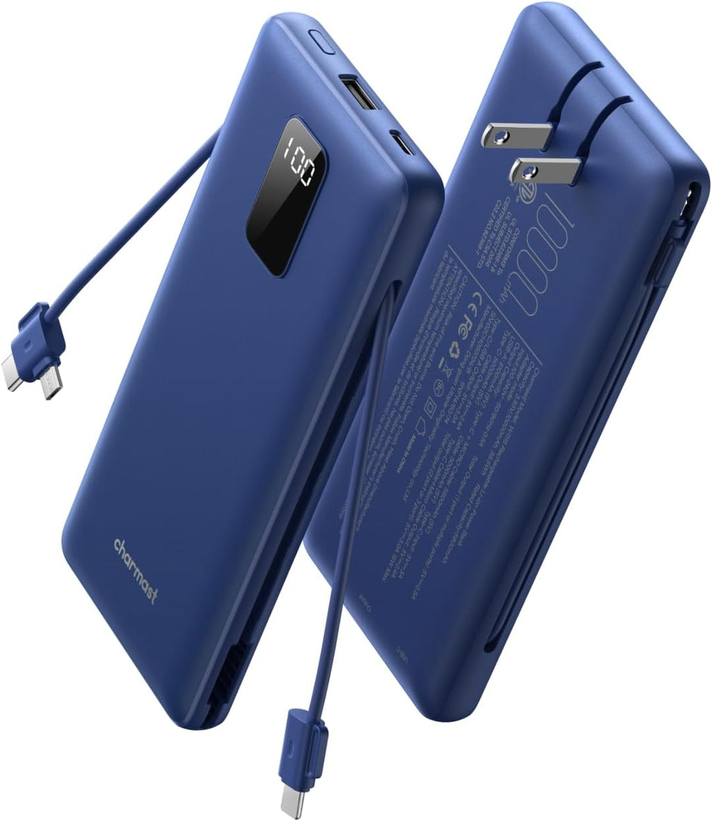 charmast Banco portátil 10000mAh del poder del cargador con el enchufe