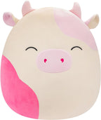Squishmallows Original Caedyn - Vaca crema de 20 pulgadas con manchas rosadas, peluche oficial de Jazwares Jumbo