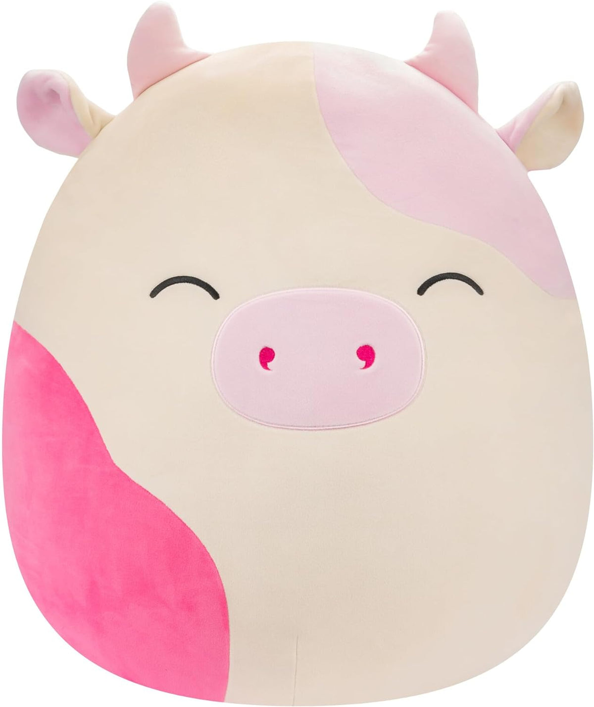 Squishmallows Original Caedyn - Vaca crema de 20 pulgadas con manchas rosadas, peluche oficial de Jazwares Jumbo