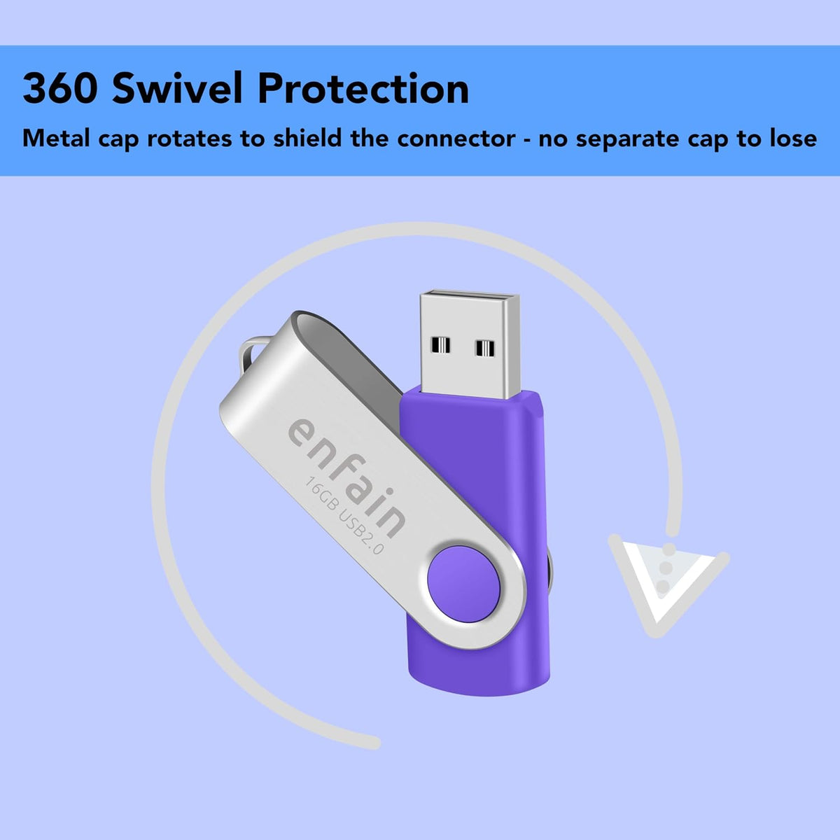 Enfain Paquete de 10 unidades de memoria USB Purple Flash Drive de...