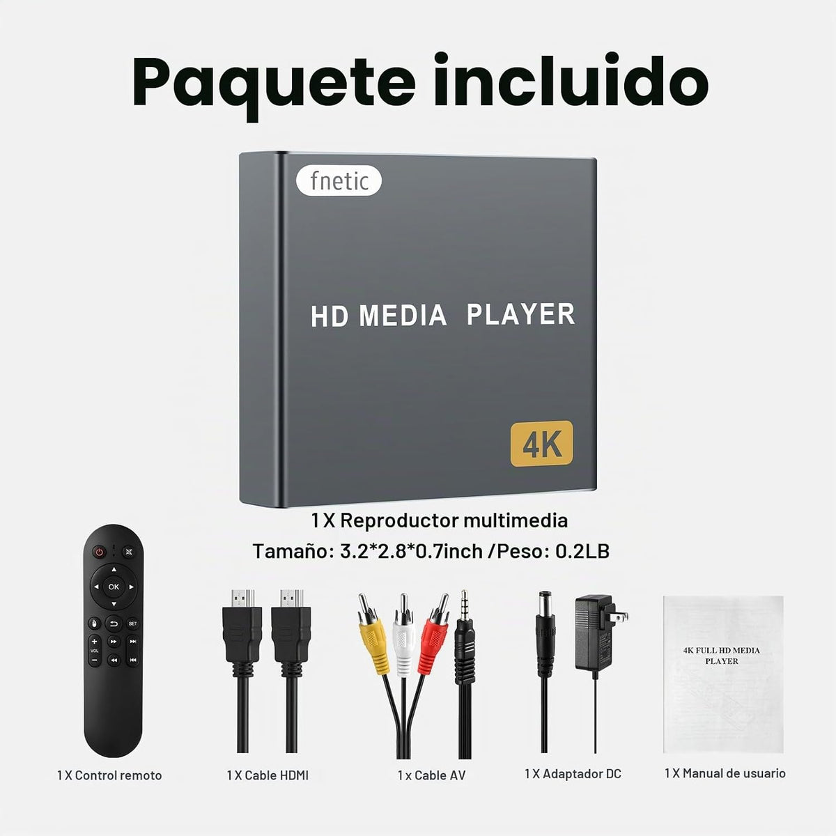 Reproductor de medios 4K Ultra-HD Digitaces para las unidades USB/la