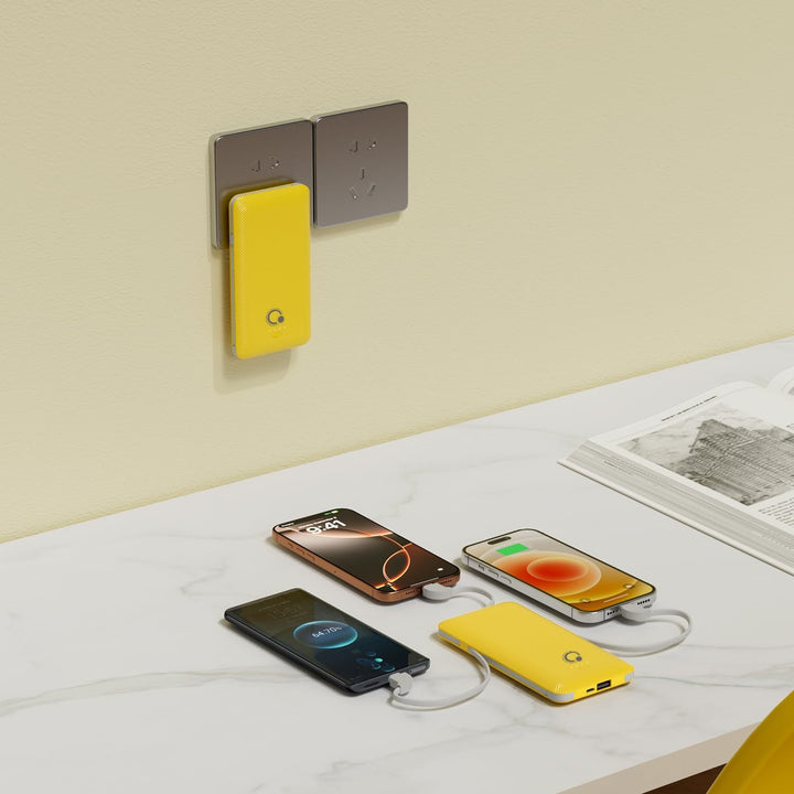 Q Banco de energía de 10000 mAh, cargador portátil delgado, batería...