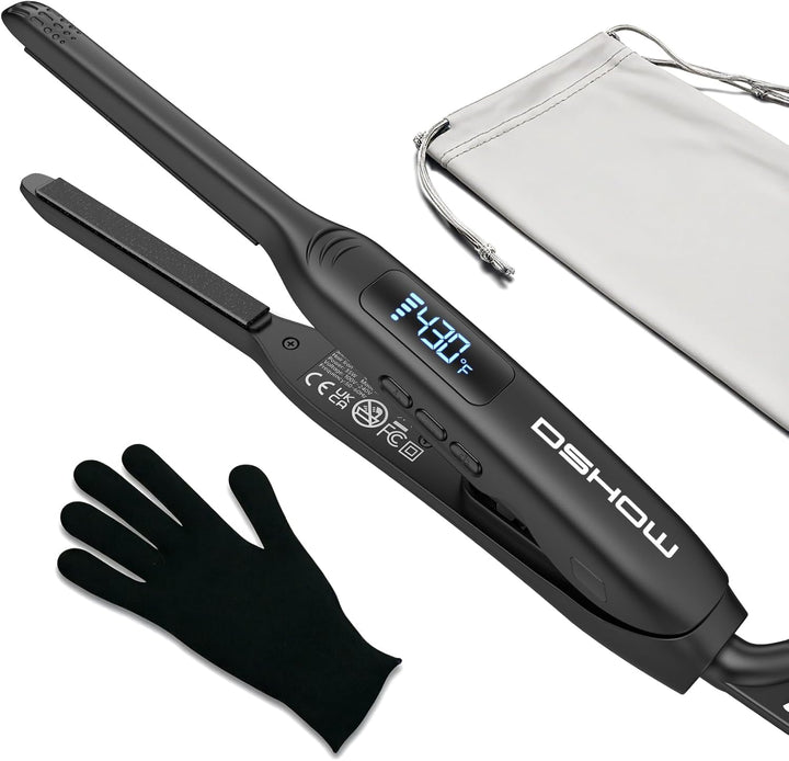 Plancha plana pequeña para cabello corto, plancha plana de lápiz de...