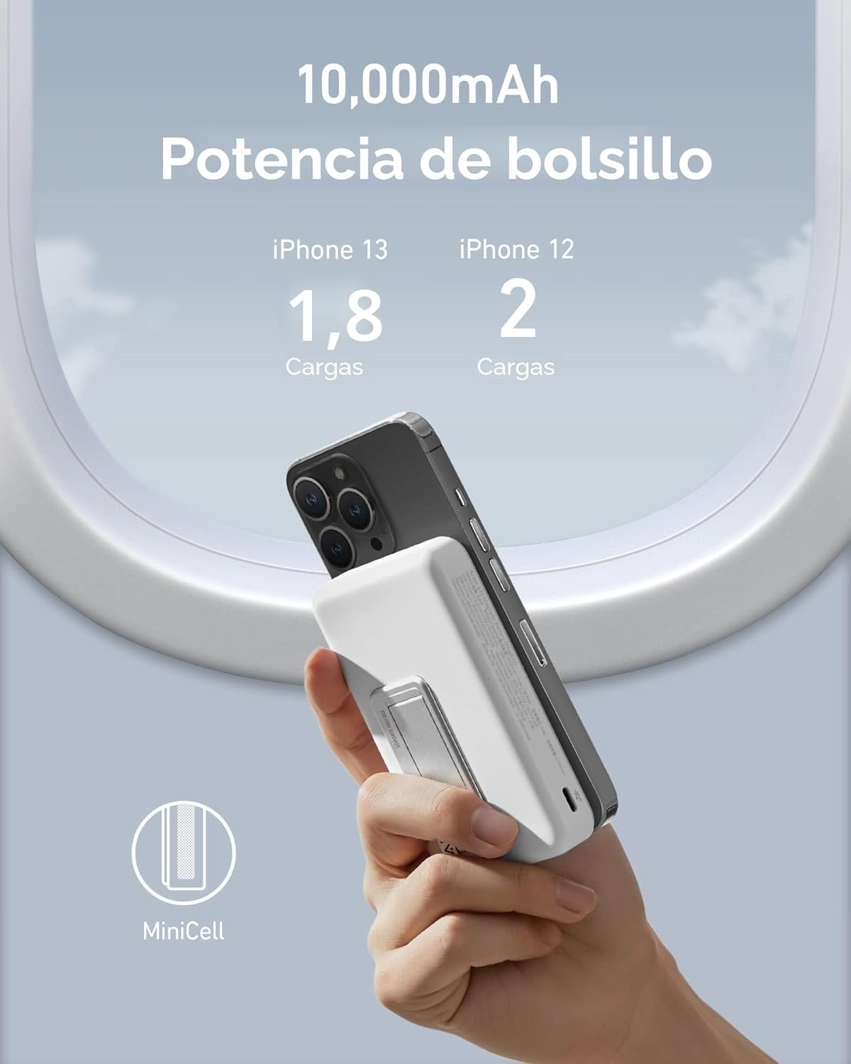 Anker 633 Batería magnética, cargador portátil inalámbrico plegable...