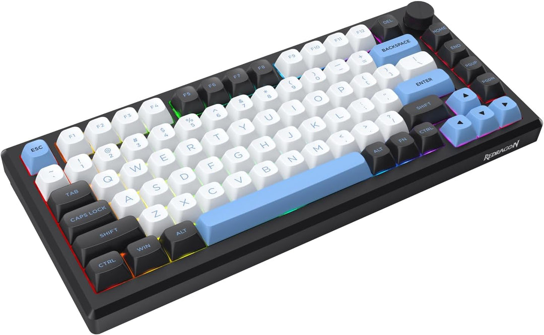 Redragon Teclado mecánico inalámbrico K739, QMK\/VIA programable, a...