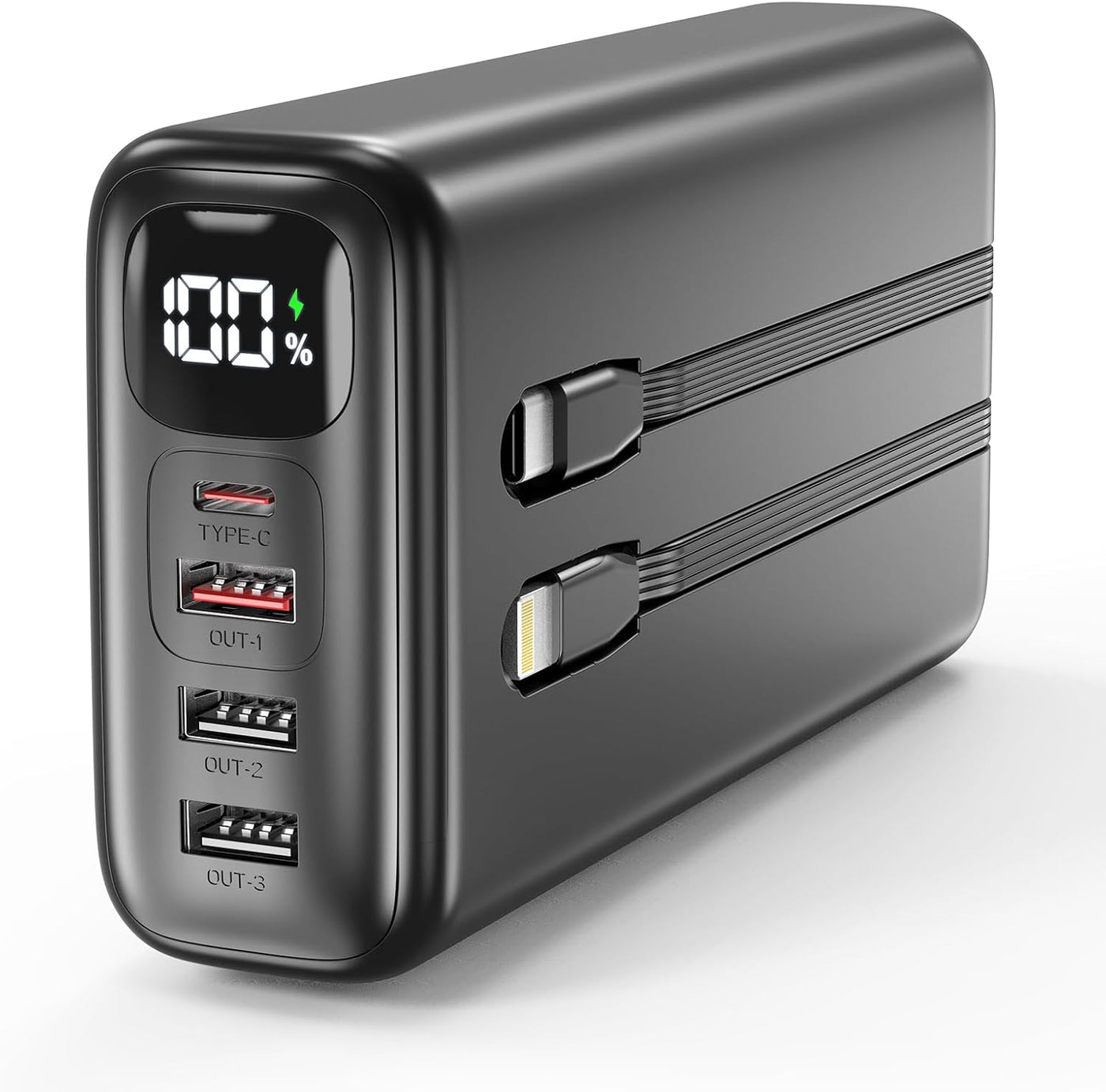 Eliegntist Cargador portátil de 51000 mAh con cables USB-C y Lightn...