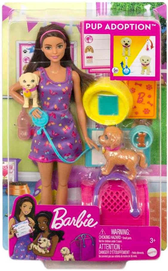 Set de Muñeca de Adopción de Cachorro Barbie y Accesorios con Cambi...