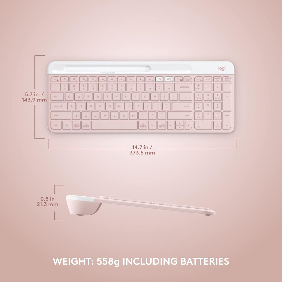Logitech K585 Teclado Inalámbrico Delgado Multi-Dispositivo, Soport...