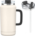 Hydraful Vaso de 64 onzas con asa y pajilla, 100% a prueba de fugas, vaso aislado reutilizable, botella de agua grande de acero inoxidable, taza de viaje para gimnasio, senderismo y campamento
