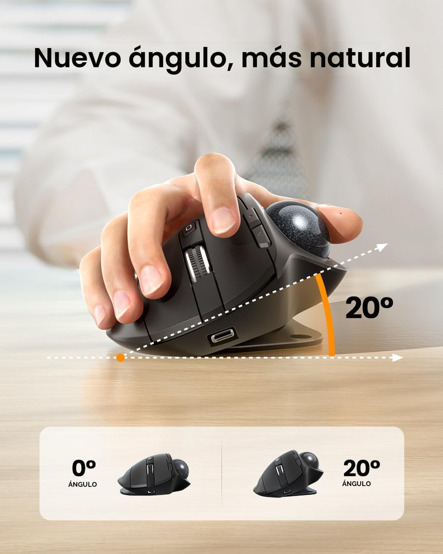 ProtoArc Ratón Trackball Inalámbrico, EM01 NL Ergonómico Bluetooth...