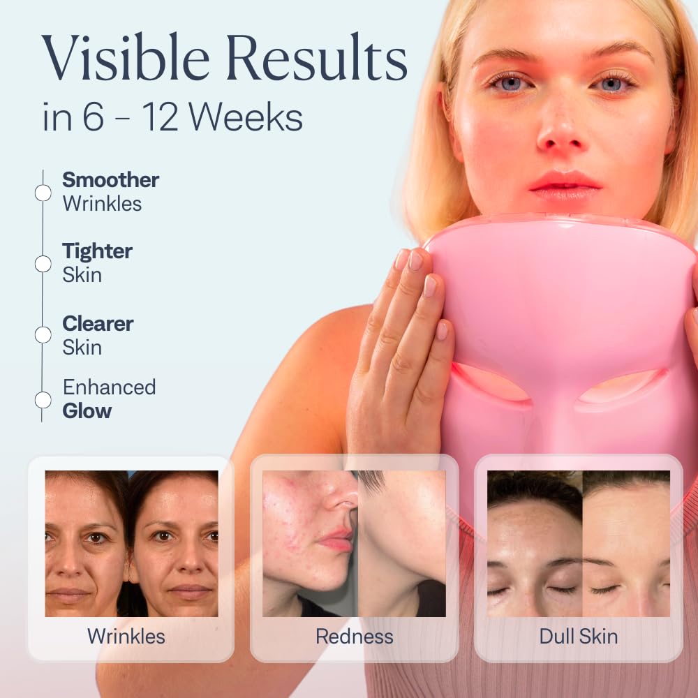 VogueNow Máscara facial con luz LED, kit de spa de primera calidad...