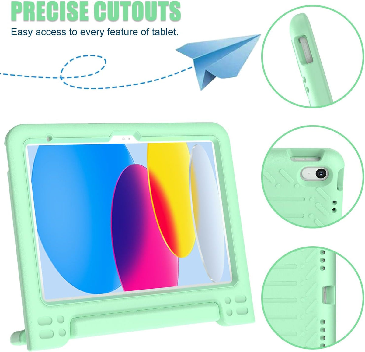 Funda infantil para iPad (A16) de 11ª generación de 11 pulgadas 2025, iPad de 10.9 pulgadas 2022 con protector de pantalla integrado, duradero, a prueba de golpes, ligera, con mango para i Pad