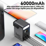 Cargador portátil 60000mAh Power Bank 65W Paquete de batería USB C...