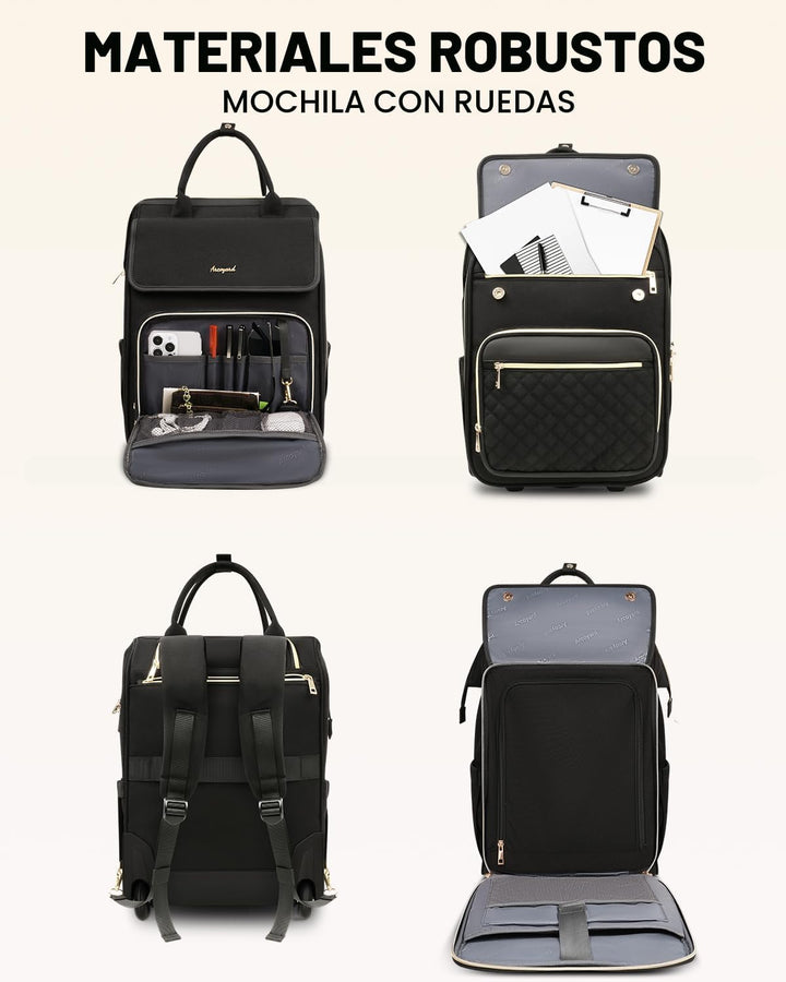 Mochila rodante Arcoyard para mujeres, mochila rodante para viajes...