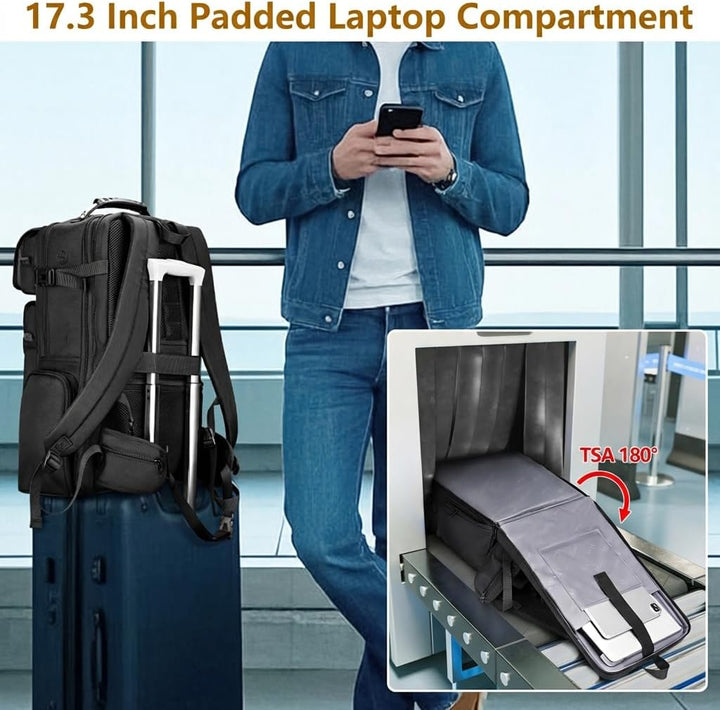 MATEIN Mochila de viaje expandible con compartimento para zapatos,...