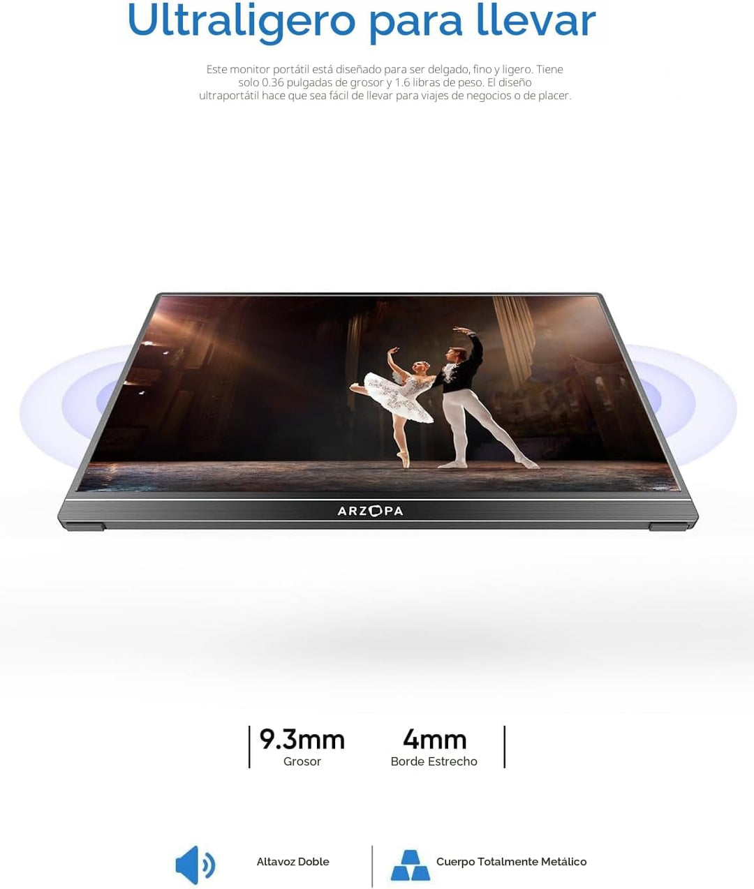 ARZOPA Monitor portátil de 15.6 pulgadas FHD 1080P \u2013 Monitor p...