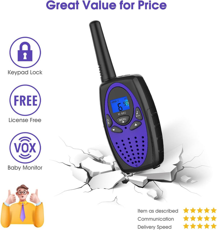 Topsung Walkie Talkies M880 para adultos Juguetes para niños (viole...