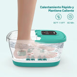 HOSPAN Spa de pies plegable con calor, burbujas, luz roja y control...