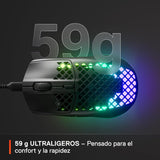 SteelSeries Aerox 3 - Ratón Gaming RGB con Perforaciones - Diseño U...