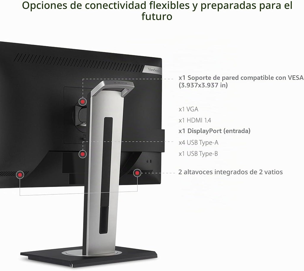 ViewSonic VG2448A Monitor IPS de 24 pulgadas 1080p ergonómico con b...