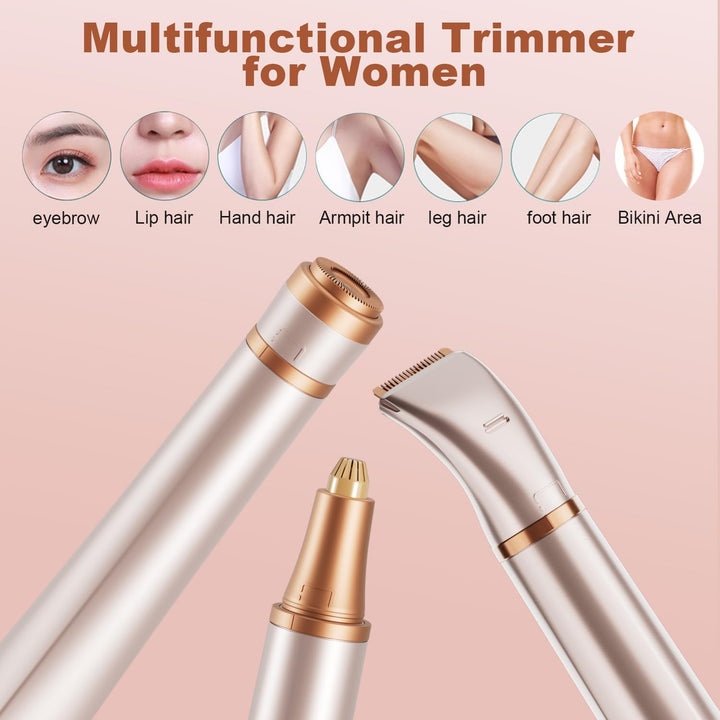 Afeitadora facial 3 en 1 para mujer, recortadora eléctrica de cejas...
