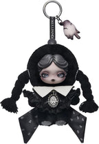 POP MART SKULLPANDA × Wednesday Plush Keychain（Classic Dress Version）