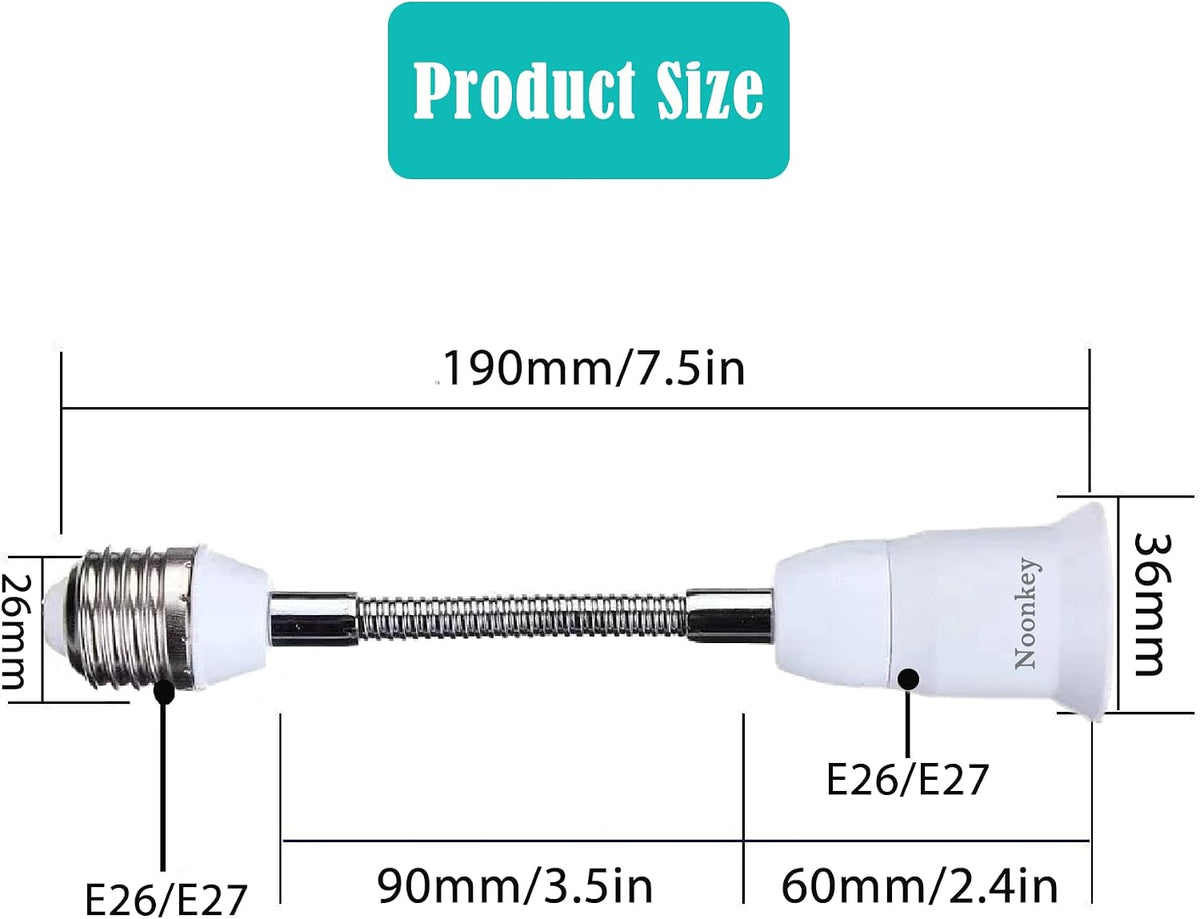 Noonkey Cámara de seguridad de bombilla de 3 MP y extensor de enchufe de luz, cámaras de seguridad WiFi con Alexa, seguimiento humano automático, alarma de detección de zonas de movimiento, visión