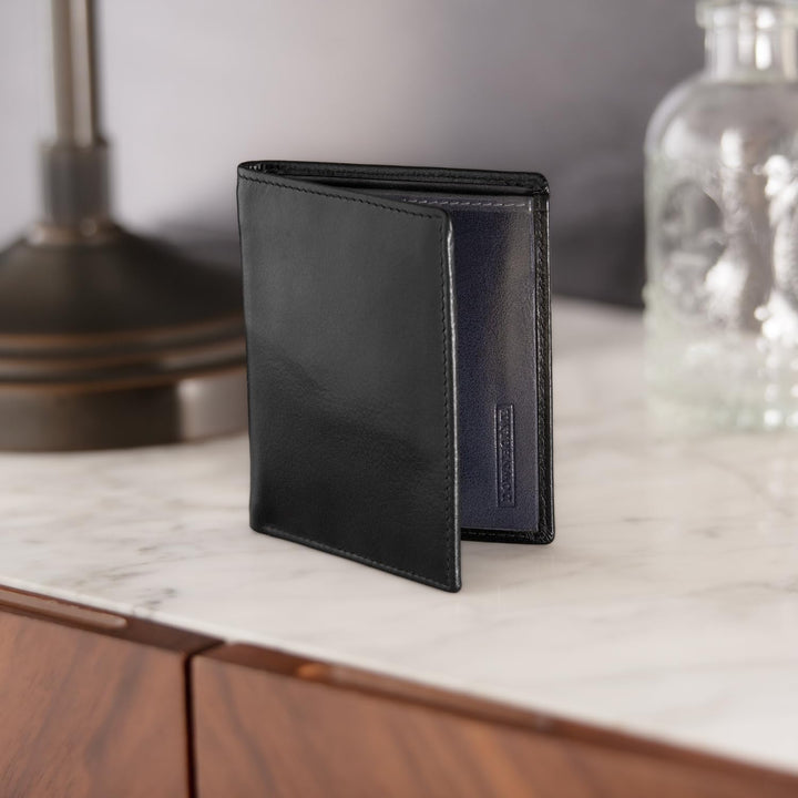 Downholme Billetera de Cuero Bifold con Silueta Delgada para Hombre...