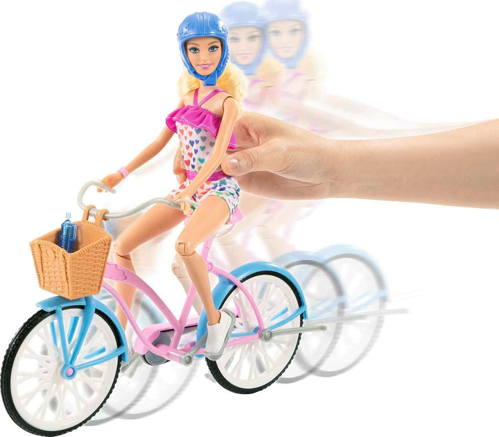 Muñeca Barbie y juego de bicicleta con muñeca (11.5 pulgadas, rubia...