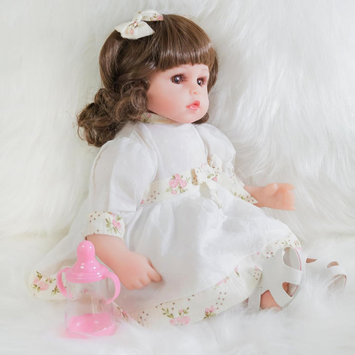 ENADOLL Reborn Baby Doll realista de vinilo de silicona de pelo riz...
