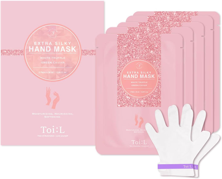 Máscara de mano extra sedosa, 5 pares, guantes hidratantes coreanos...