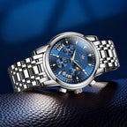 OLEVS Relojes para Hombres de Negocios de Acero Inoxidable, a Prueba de Agua, Estilo Casual Formal