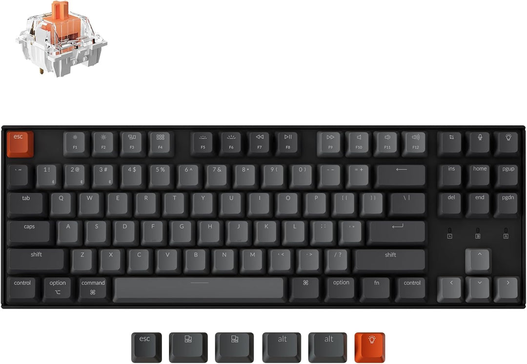 Teclado Mecánico Inalámbrico Keychron K8 \u2013 Interruptor Rojo Si...