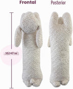 Almohada de felpa de conejo, animal de peluche de conejo, almohada de cuerpo largo de felpa de conejo, regalo para niños y adultos (blanco, 47 pulgadas)