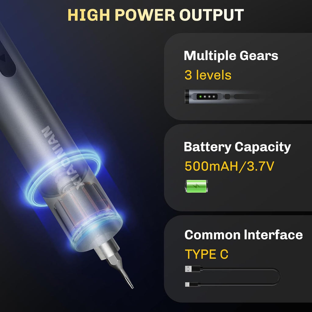 Juego de destornilladores eléctricos de precisión de 3.7V, Gris - Versión estándar