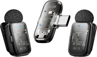 Micrófono Lavalier inalámbrico para iPhone, iPad y Android con fund...