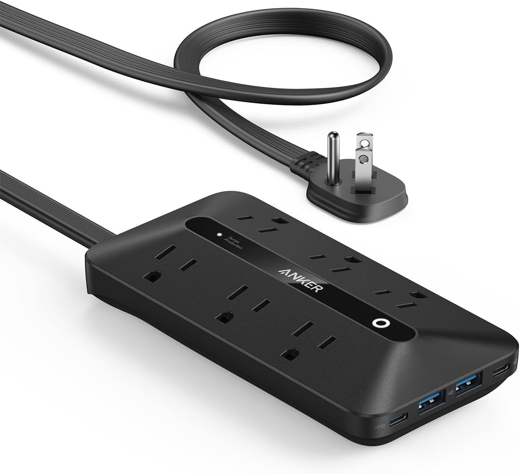 Anker Regleta con protector contra sobretensiones de 300J, extensor de