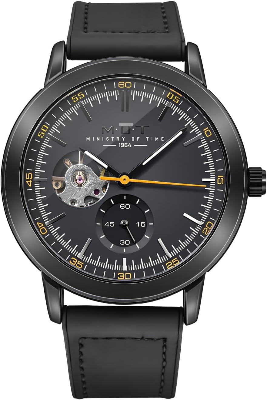 M.O.T Reloj automático de selección, 1.535 in, unisex, esfera de corazón abierto, movimiento automático, fondo de caja inoxidable, resistente al agua 3ATM, Ministry of Time
