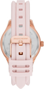 Skechers Set de regalo de reloj y pulsera apilable para mujer, Conjunto de oro rosa rosa, Reloj de cuarzo