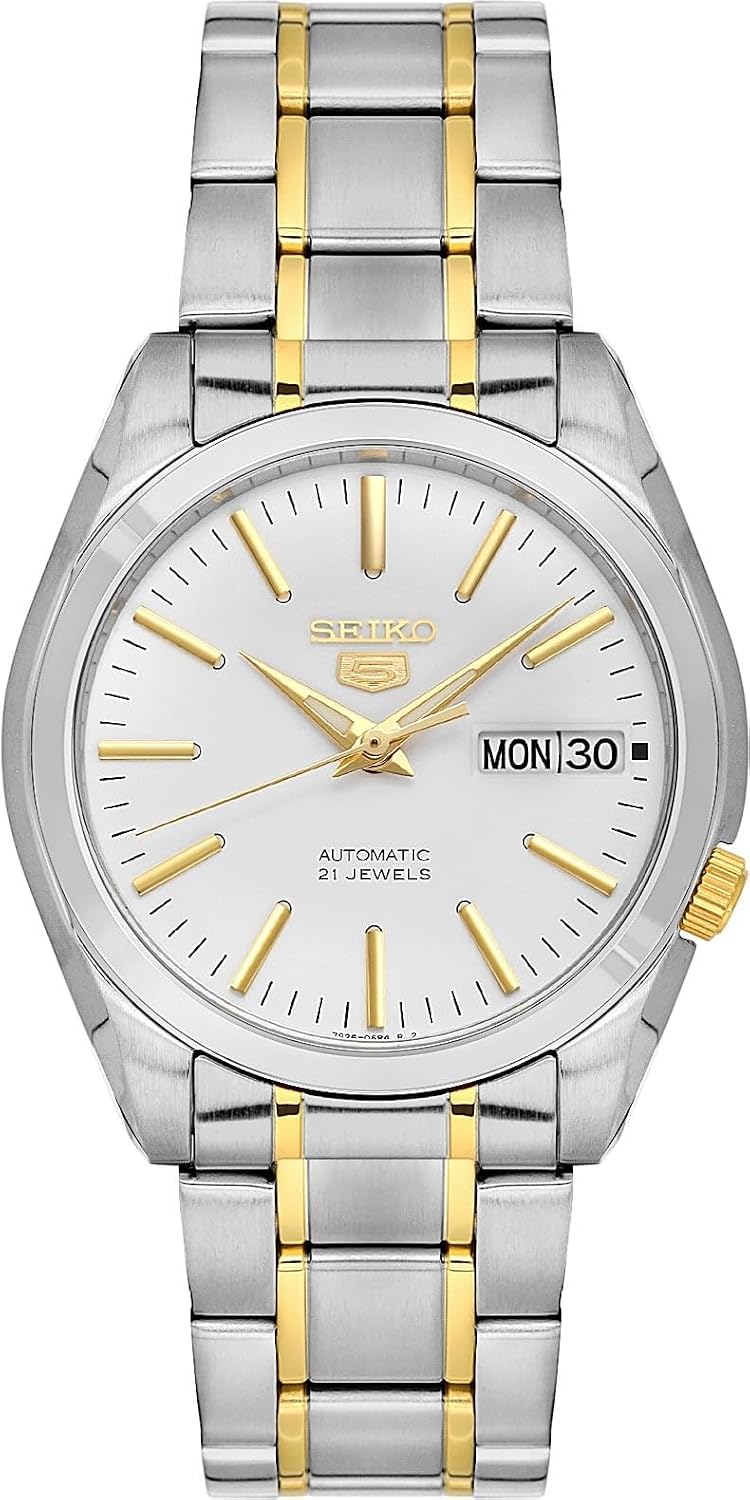 Seiko Reloj 5 Plata/Oro SNKL47K1, Plateado/Dorado, Reloj analógico, cuerda automática