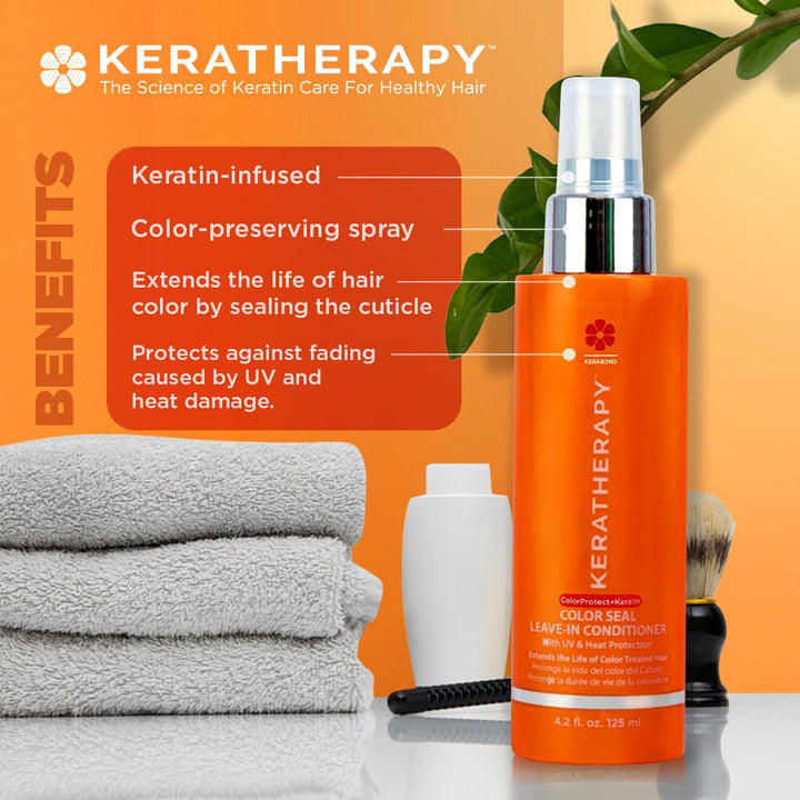KERATHERAPY Color Seal - Acondicionador sin enjuague en aerosol, 4....