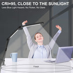 Lámpara Lámpara de escritorio LED con abrazadera, lámpara de escritorio de arquitecto con doble luz y brazo oscilante ajustable, cuidado de los ojos con clip, 4 modos CCT y 5 niveles de brillo, luz de mesa, iluminación de computadora moderna para oficina