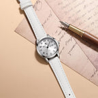 OLEVS Relojes de cuero para mujer lujo moda vestir impermeable cuarzo